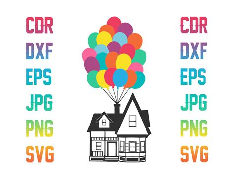 Up Movie Svg Cutting Files Digital Pixar Printable Clipart - Etsy