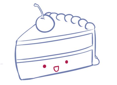 How to Draw a Kawaii (Cute) Cake Slice | FeltMagnet