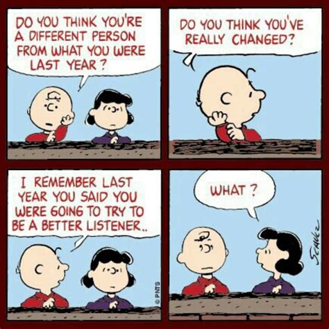 Lucy's a bit self-focused. So much for New Year's resolutions. | Snoopy comics, Snoopy love ...