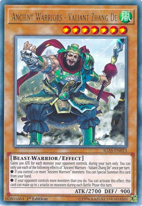 Ancient Warriors - Valiant Zhang De - Ignition Assault - YuGiOh