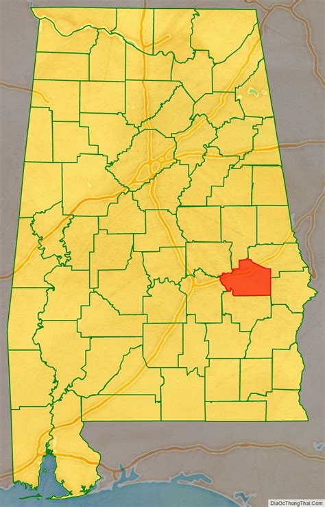 Map of Macon County, Alabama - Thong Thai Real