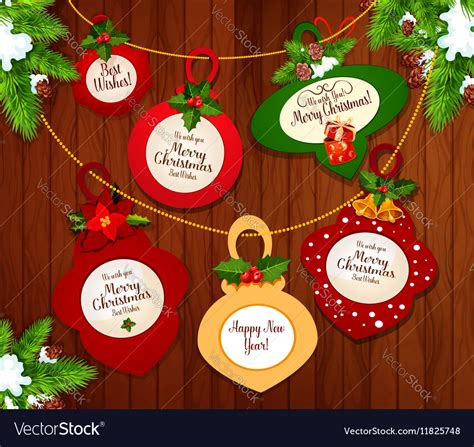 Christmas and new year greeting card design Vector Image