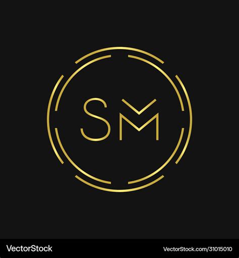 Initial sm logo design creative typography Vector Image