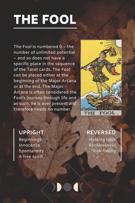 Discover The Fool Tarot card meaning. The meaning of the Fool Tarot card both upright and ...