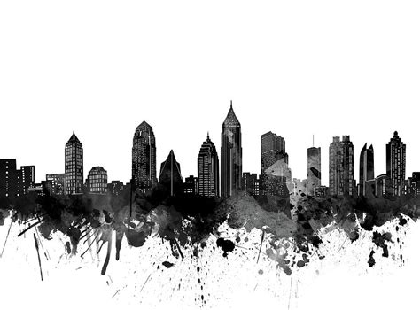 Atlanta Skyline Art Black And White Clipart