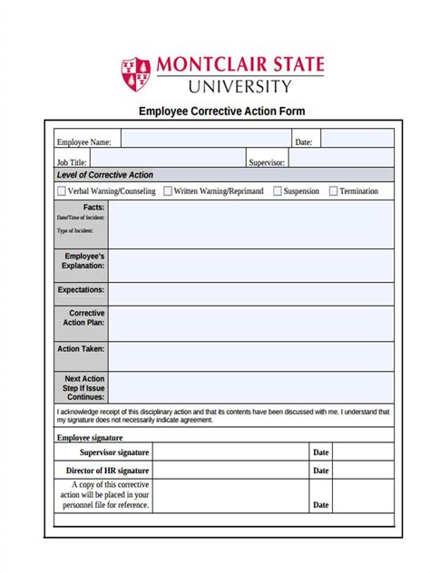 employee corrective action form The Real Reason Behind