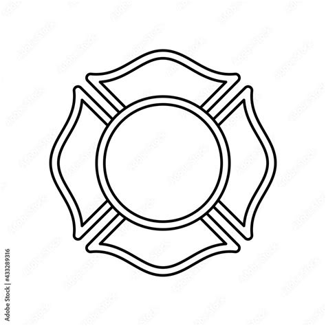 Firefighter Maltese Cross outline icon. Clipart image isolated on white background Stock Vector ...