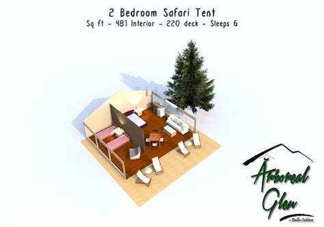 Arboreal Safari Tent 2br with Kitchen and Living Room