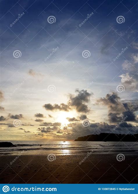 Tropical Sunset Inspiration View at Manuel Antonio Beach Stock Image ...