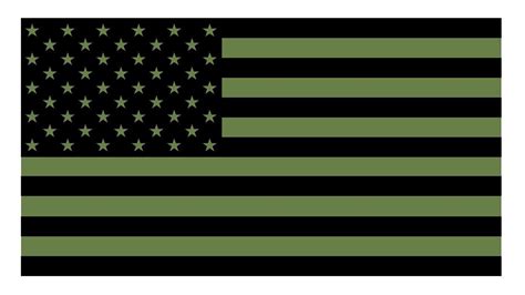 American Flag sticker die-cut decal 5" OD GREEN USA US MILITARY GLOSS VINYL