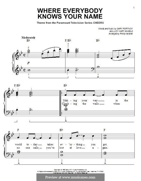 cheers theme song piano sheet music - conchitafeltz