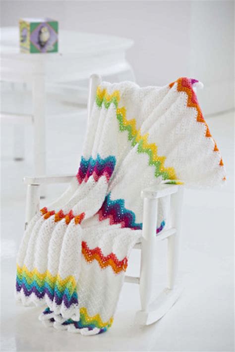 Rainbow Ripple Crochet Baby Blanket | AllFreeCrochet.com