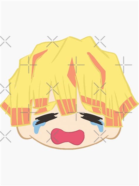 "Zenitsu crying - Fanart" Sticker for Sale by MarshallWolf | Redbubble