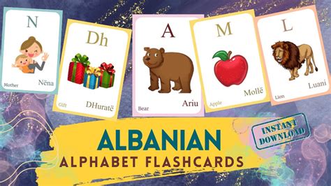 ALBANIAN Alphabet FLASHCARD With Picture, Learning ALBANIAN, Albanian ...