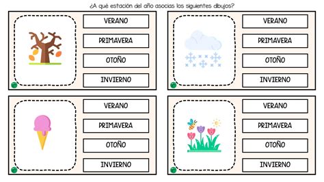 Categorización y asociación visual con las estaciones del año