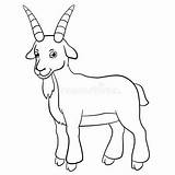 Coloring Pages Farm Animals Cute Billy Goat Smiles Stock Vector  sketch template