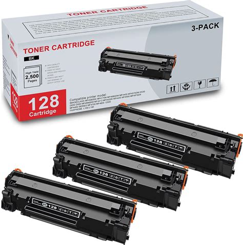 Amazon.com: 3-Pack 128 3500B001 Black Toner Cartridge Compatible CRG128 128 Replacement for ...