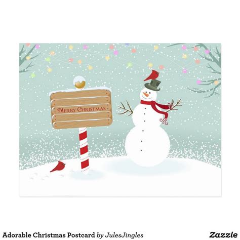 Adorable Christmas Postcard | Zazzle.com | Christmas postcard, Postcard ...