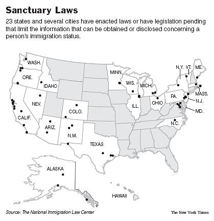 Sanctuary Cities In Us Map - United States Map