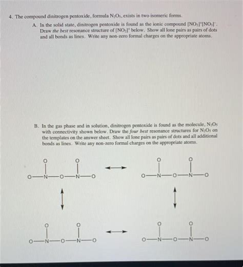 Solved 4. The compound dinitrogen pentoxide, formula N2O5, | Chegg.com