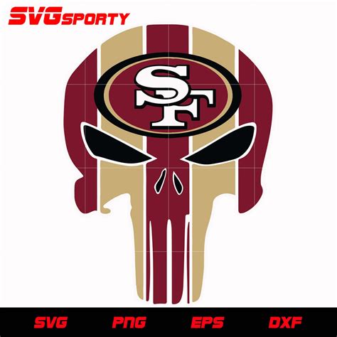 San Francisco 49ers Skull svg, nfl svg, eps, dxf, png, digital file – SVG Sporty