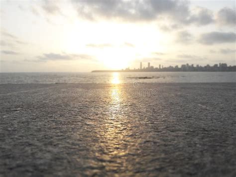 Marine Drive At Sunset. Mumbai, India Stock Photo - Image of asia ...