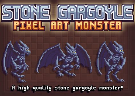 Stone Gargoyle (Pixel Art Monster) | GameDev Market