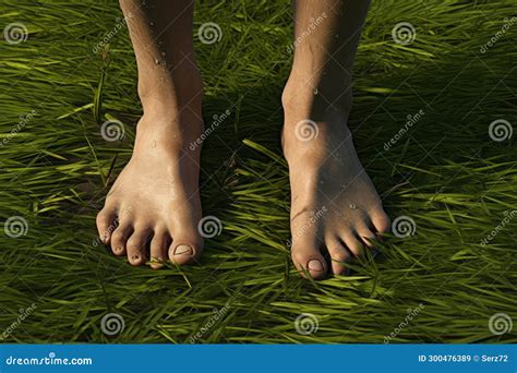 Walking Barefoot on Green Grass Stock Image - Image of lawn, meadow ...