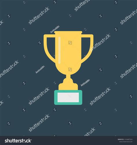 Golden Trophy Cup Vector Flat Style Stock Vector (Royalty Free ...