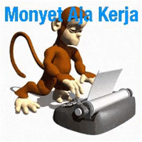 Monkey Typing Typewriter Madness GIF | GIFDB.com