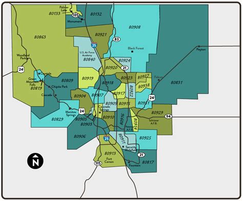 Colorado Springs Zip Code Map