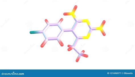 Pyrimethamine Molecular Structure Isolated on White Stock Illustration - Illustration of ...