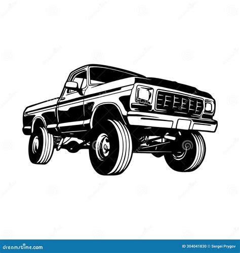 1979 Ford F150 Pickup Truck, Muscle Car, Classic Truck Car, Stencil, Silhouette, Vector Clip Art ...