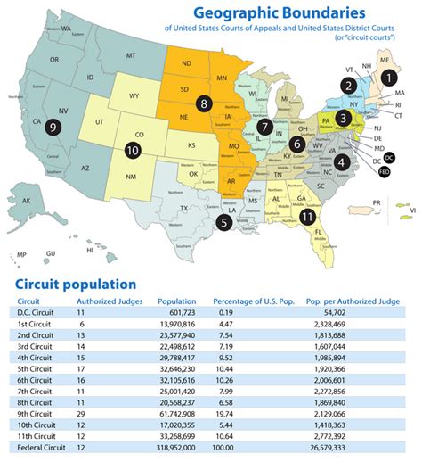 Map of US Circuit Courts (Court of Appeals) [1280x1400] : r/MapPorn