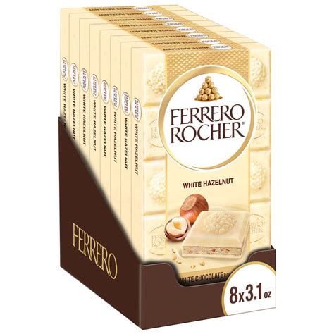 Buy Ferrero Rocher Premium Chocolate Bars, White Chocolate Hazelnut ...