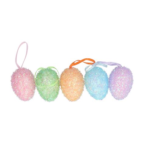 Gisela Graham Five Sparkly Easter Egg Decorations | GFHP