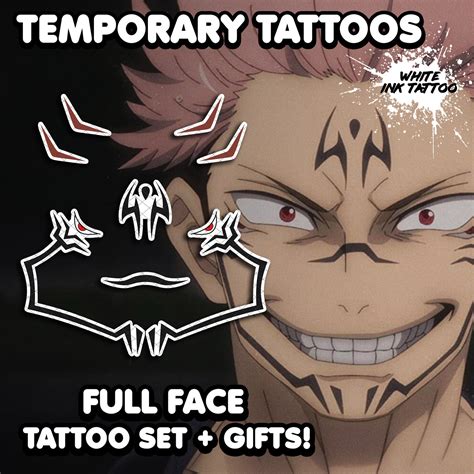 Ryomen Sukuna - Jujutsu Kaisen | Temporary Tattoos | AlunaCreates