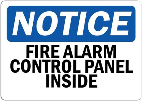 Amazon.com : Notice - Fire Alarm Control Panel Inside Sign | Label ...