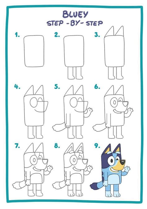 como dibujar bluey | Buku mewarnai, Belajar menggambar, Menggambar kreatif