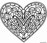 Coloriage coeur Zentangle  JeColoriecom sketch template