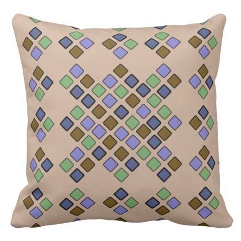 Geometric Diagonal Tiles Blue Green 2 in 1 Throw Pillow | Zazzle | Blue green throw pillows ...