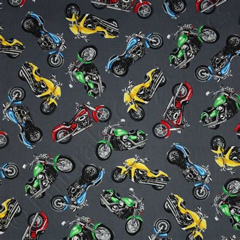 Timeless Treasures Harley Davidson Motorcycles Steel Gray Fabric | Emerald City Fabrics ...