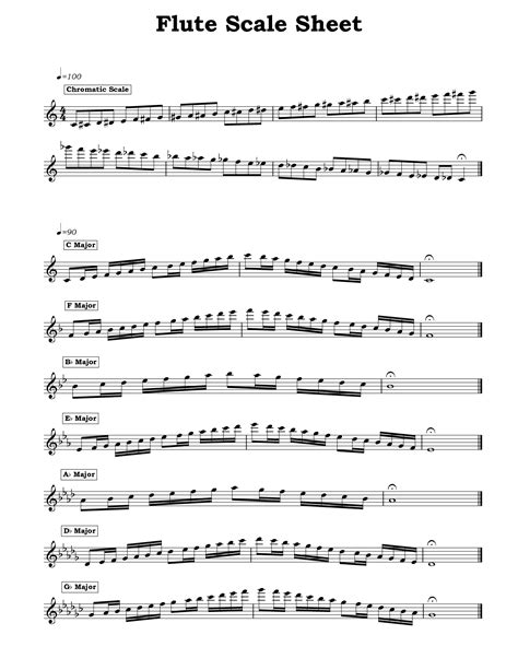 scales | Flute sheet music, Flute lessons, Scale music