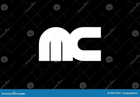 MC M C Black White Bold Joint Letter Logo Stock Vector - Illustration of logo, element: 98915363