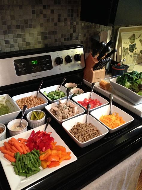 This is such a great idea! Healthy and it's fun to put together. Girls night salad bar. | Salad ...