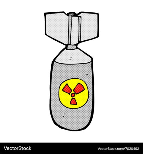 Comic cartoon nuclear bomb Royalty Free Vector Image