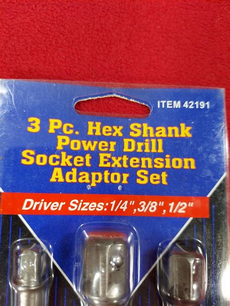 3pc. Hex Drill Socket Adapter Set 42191 NEW Harbor Freight | eBay