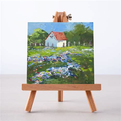 Texas Painting Bluebonnet Original Art Floral Landscape Oil - Etsy