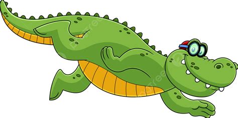 Smiling Alligator Or Crocodile Cartoon Character Swimming, Swimming Clipart, Alligator Clipart ...