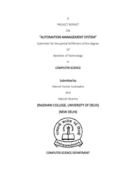 "Automation Management System": A Project Reprot ON | PDF | Databases ...